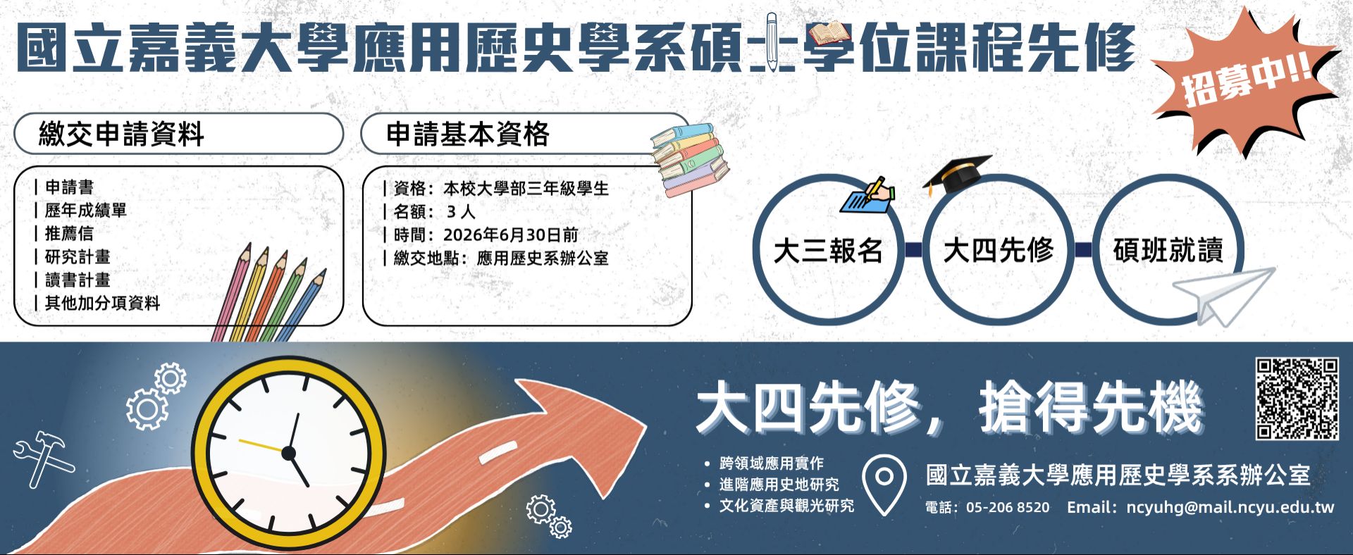 國立嘉義大學人文藝術學院應用歷史學系碩士學位課程先修實施要點