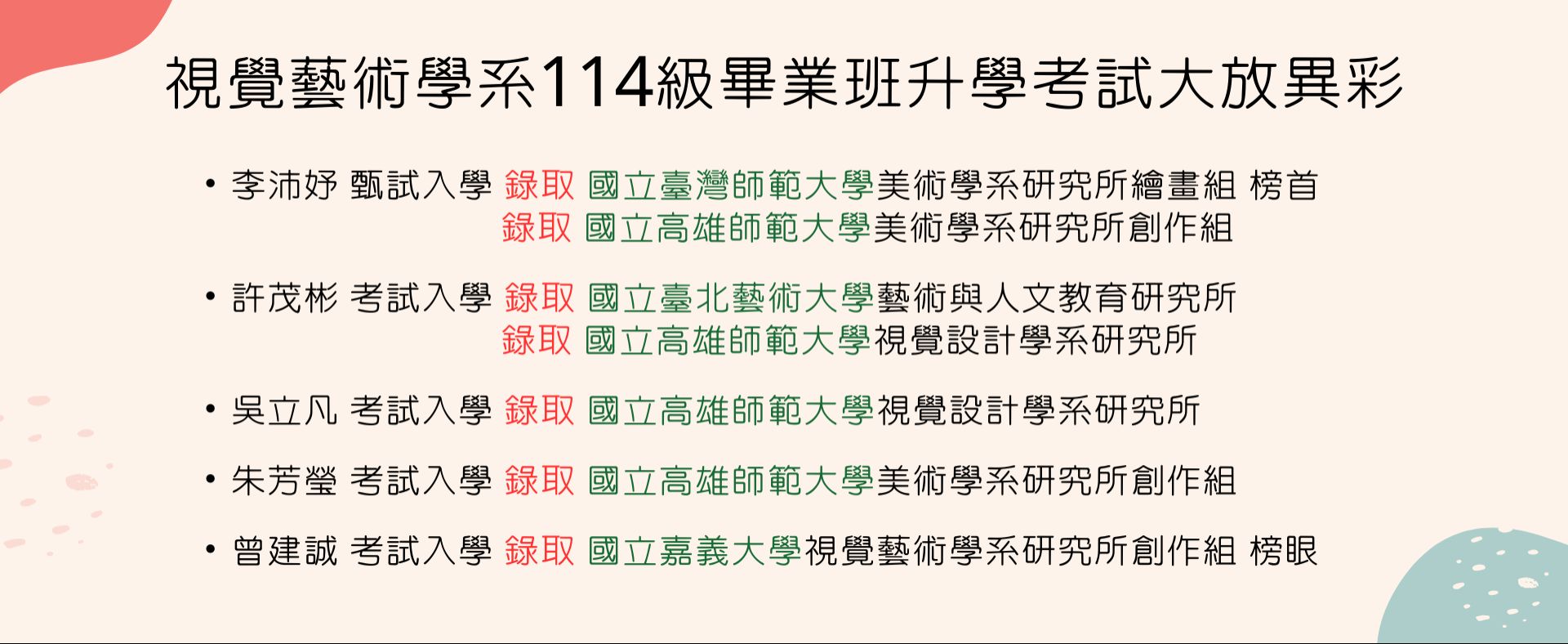 錄取金榜