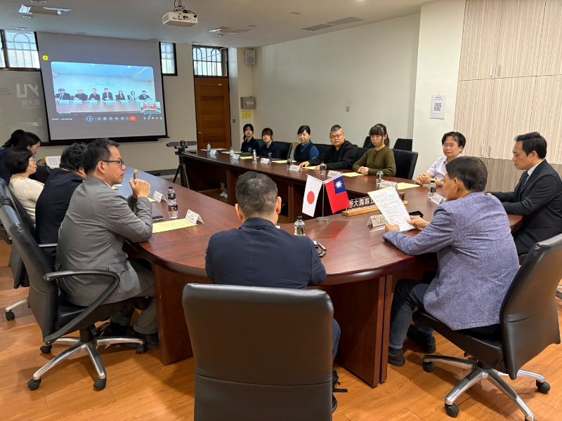 嘉大與日本香川大學兩校農學院12月10日進行雙聯學位合作協議視訊簽署儀式。(照片由國際處提供)