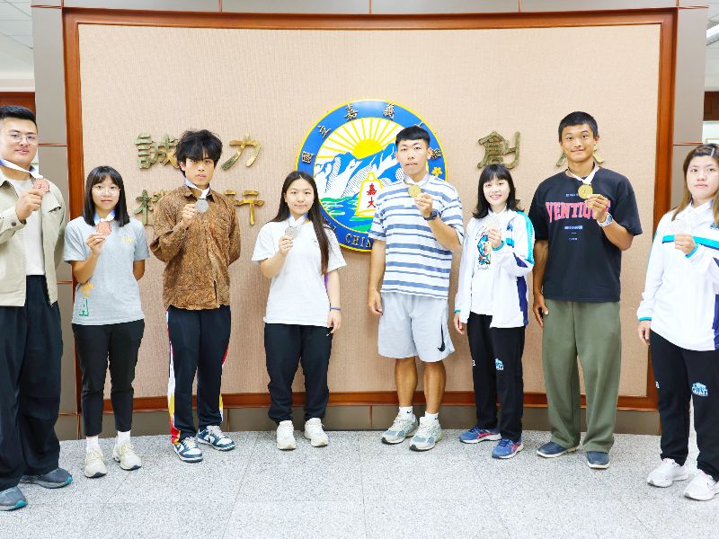 圖A:嘉大學生於114年全國大專校院運動會表現優異。(照片由秘書室公關組拍攝)