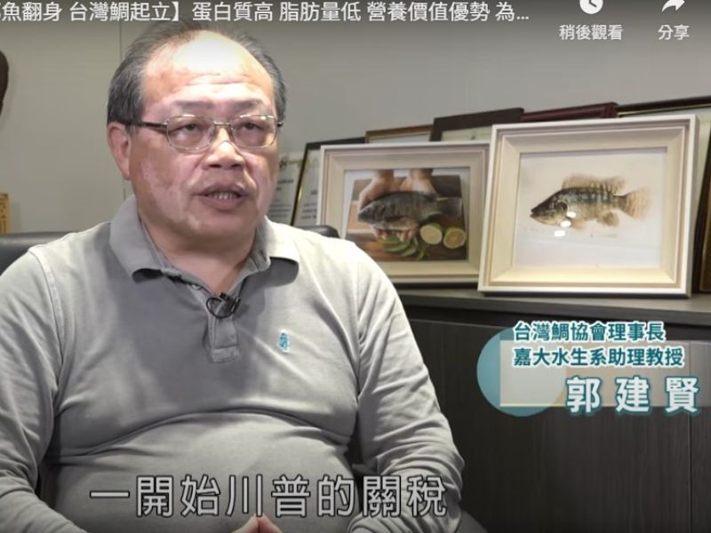 嘉大水生系郭建賢助理教授說明台灣鯛競爭力超車中、巴、越