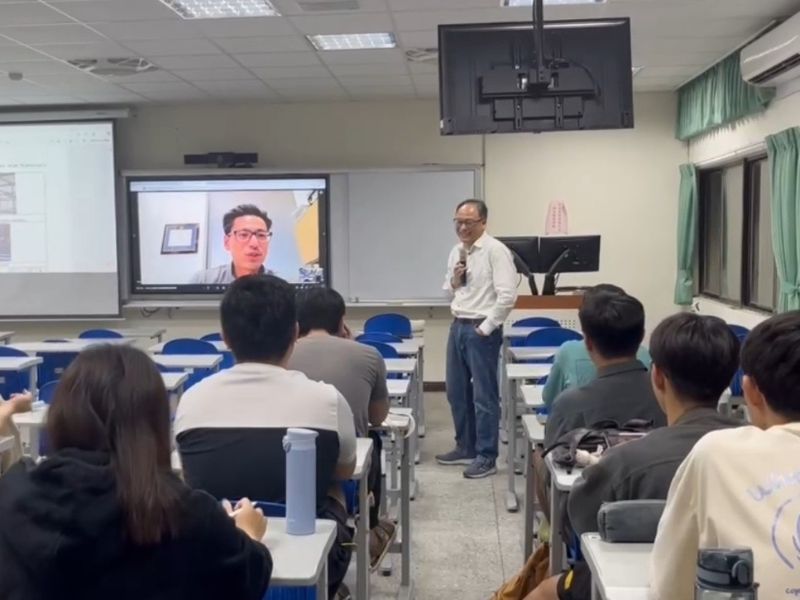 圖1:土木系與美國瑪莉安大學攜手線上協同教學，提升學生國際視野與專業素養。(照片由林庚達老師提供)