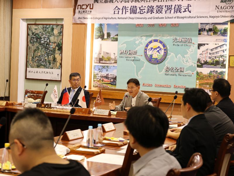 嘉大農學院沈榮壽院長致詞。(照片由秘書室公關組攝)