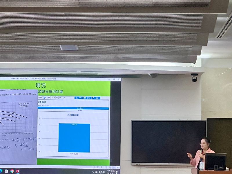 邱秀貞中心主任分享水資源管理系統推動經驗。（環安中心提供）